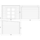 Abri de jardin toit plat 9m² PENTY BIS - madriers 40mm épaisseurs x 140mm hauteur traité - Gardy Shelter Ma boutique